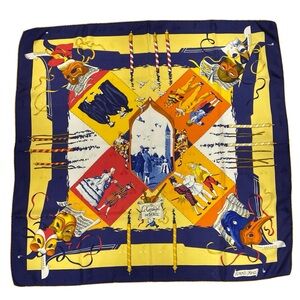 Hermes Vintage Silk Scarf Le Carnaval De Venise Carre 90 H.de Watrigant